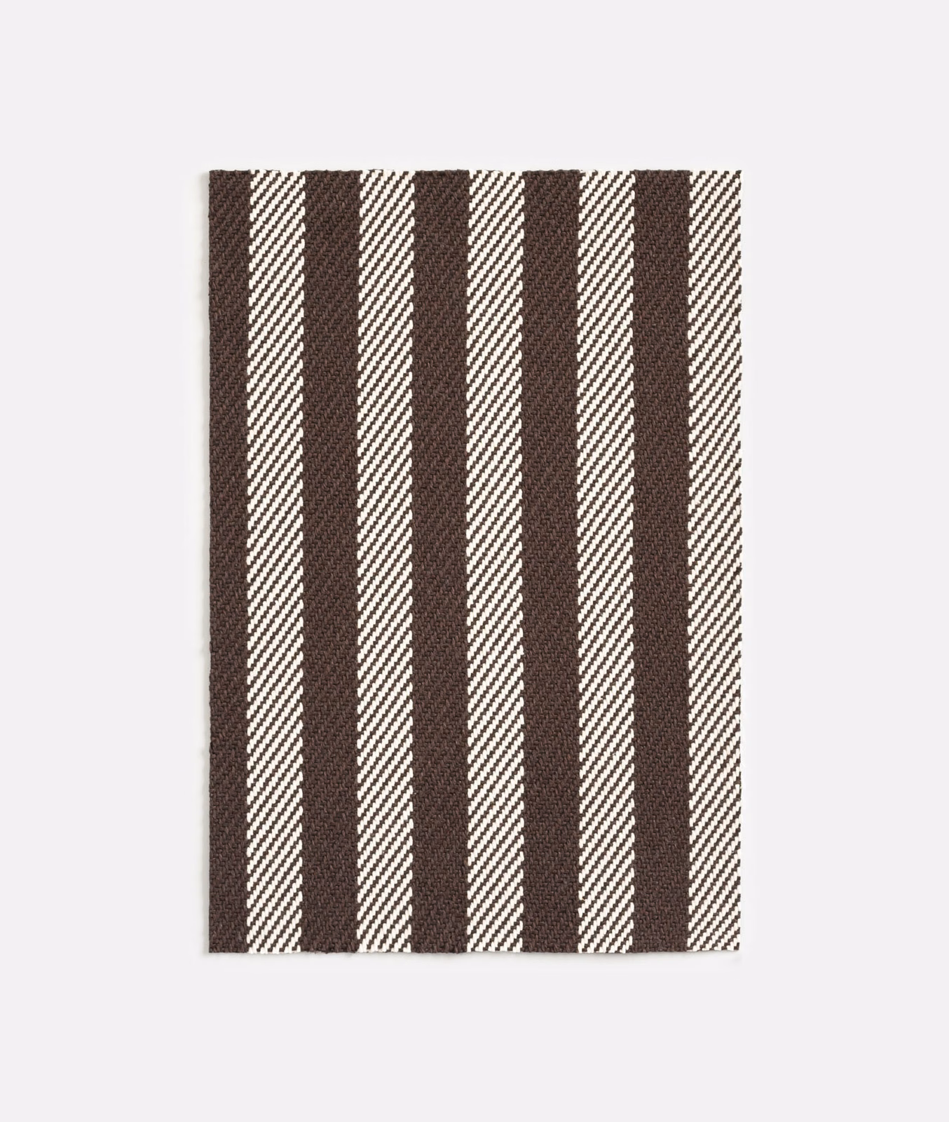 Cocoa and cream striped jacquard with fine diagonal woven texture