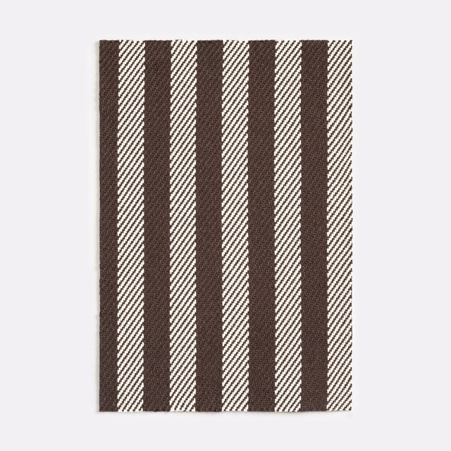 Cocoa and cream striped jacquard with fine diagonal woven texture