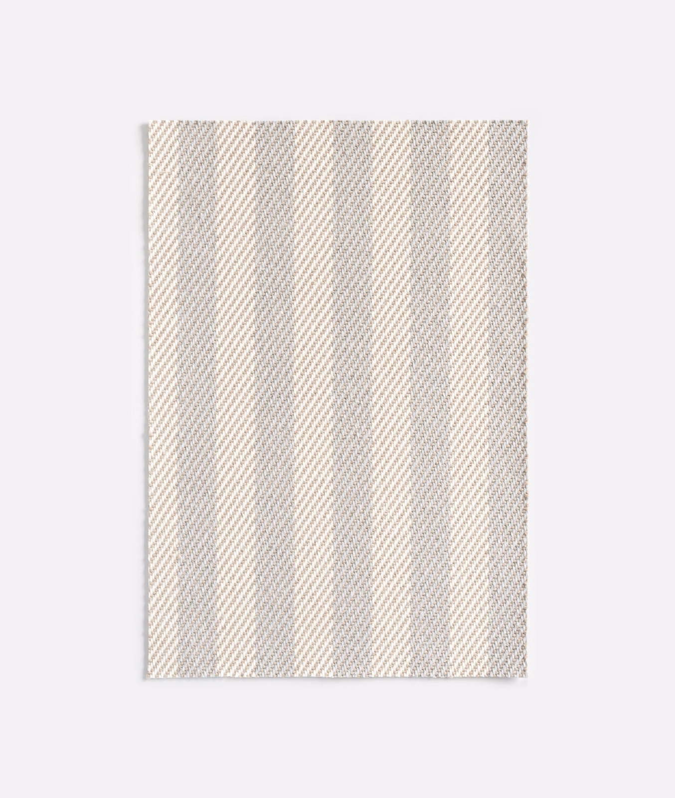 Pale ivory jacquard swatch with fine diagonal weave and quiet vertical bands