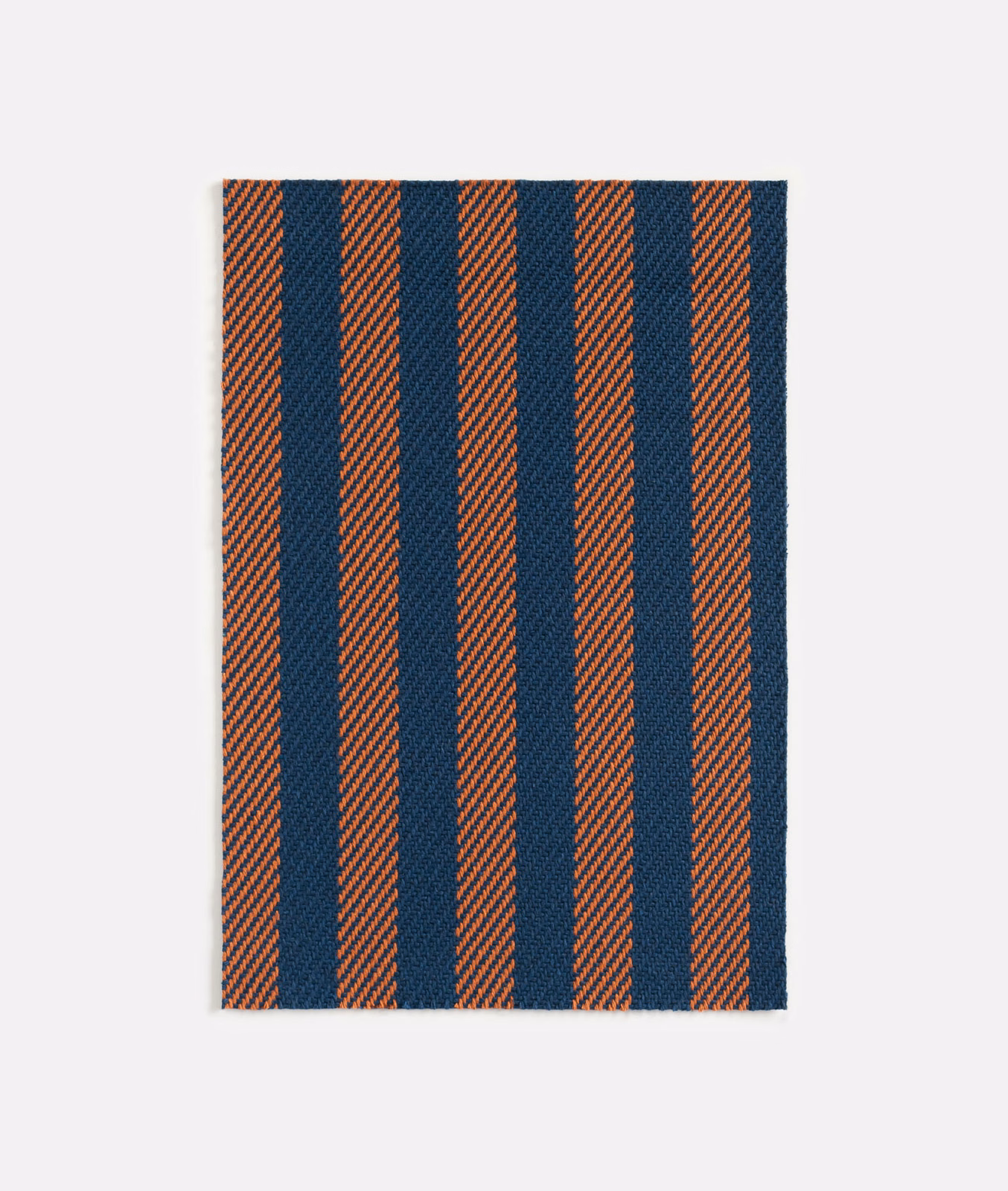 Dark teal and rust vertical striped jacquard with fine diagonal woven texture