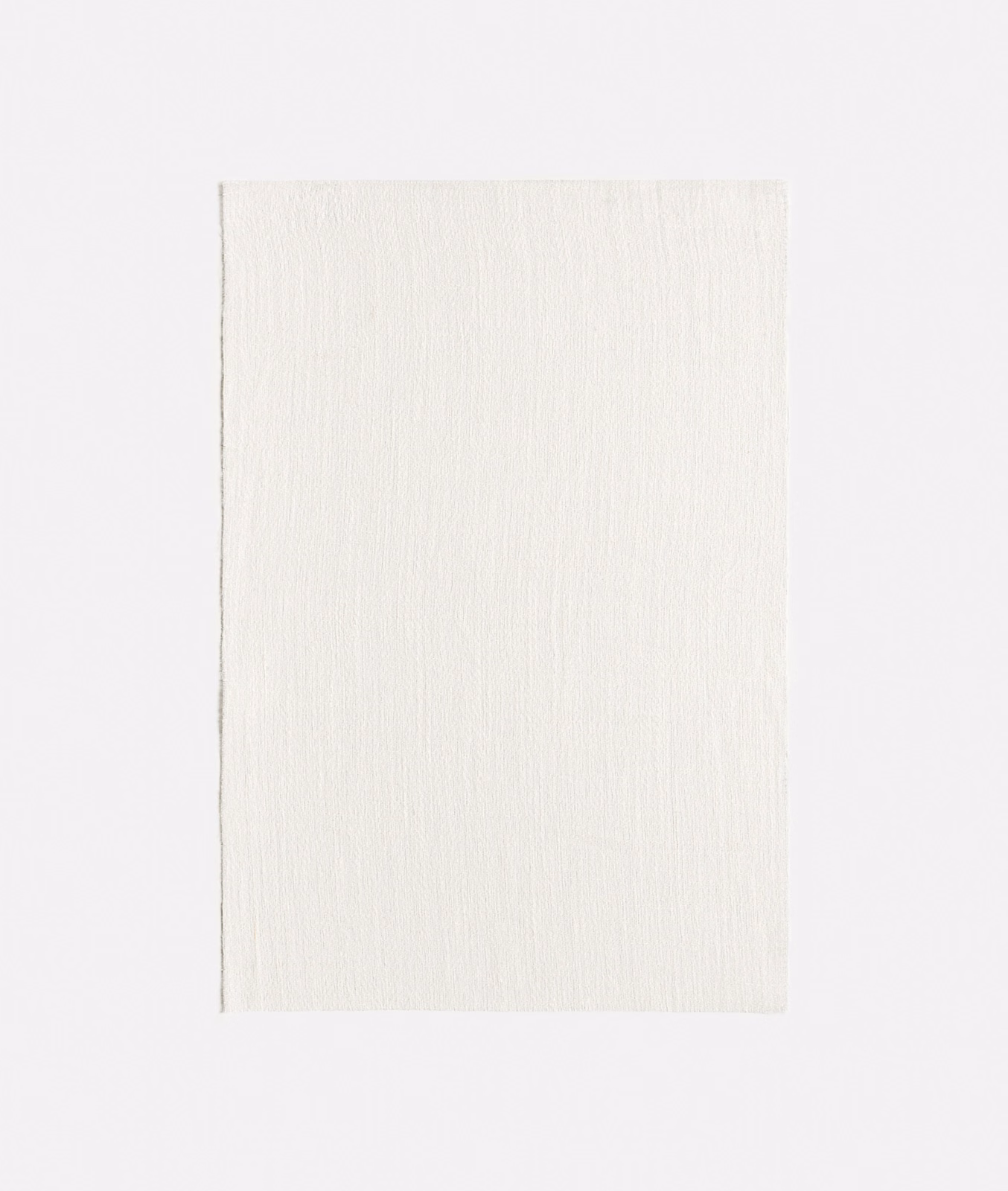 Pale Bianco fabric swatch with fine vertical linen-like striations and airy texture