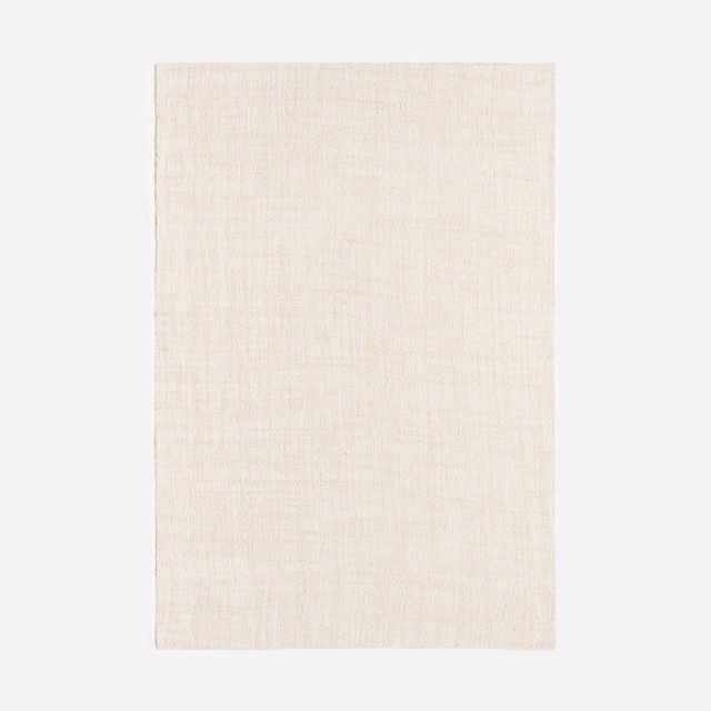 Pale ivory textile swatch showing a fine, softly crosswoven linen texture