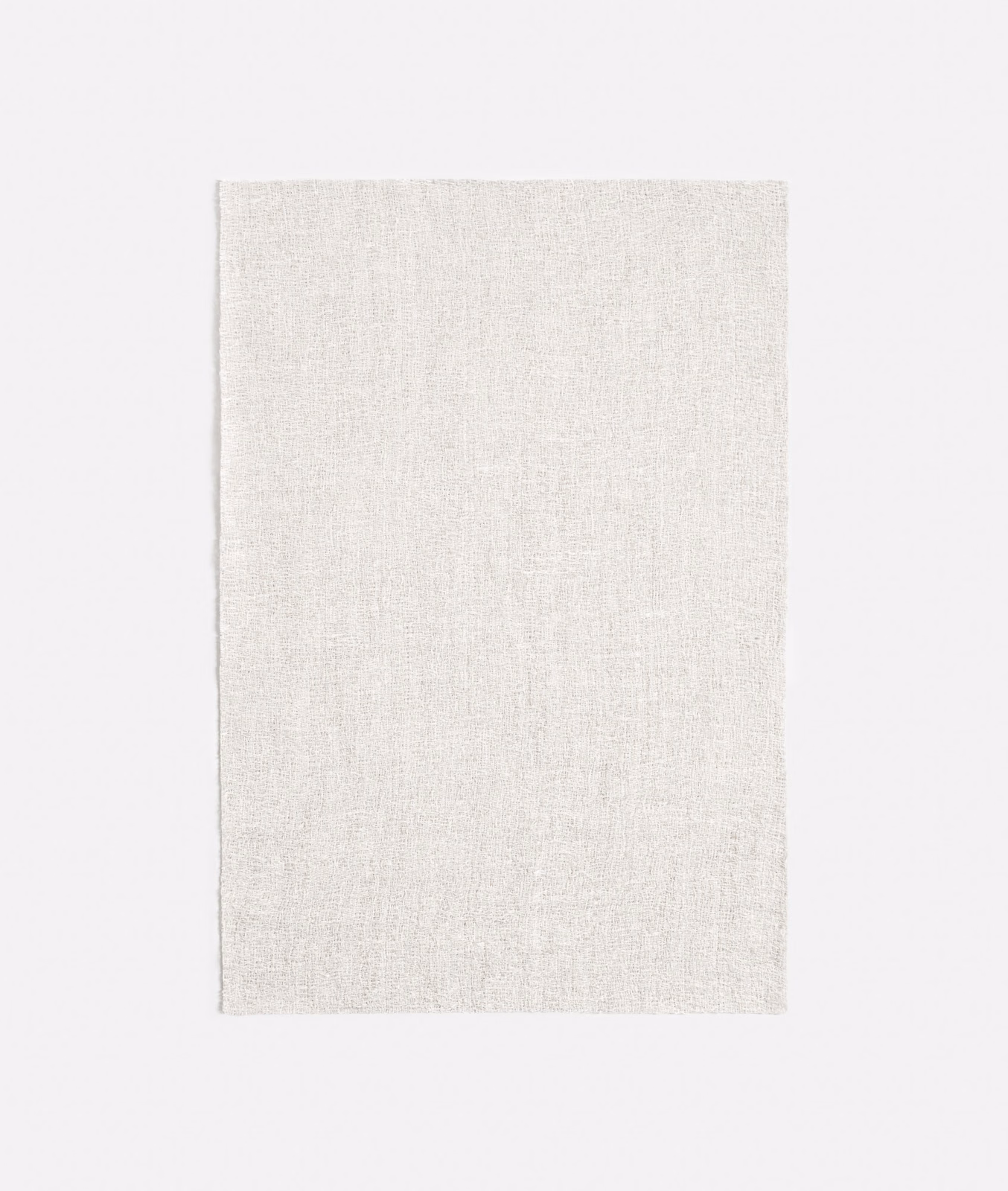 Pale silver-grey woven textile swatch with a fine, lightly mottled linen-look texture