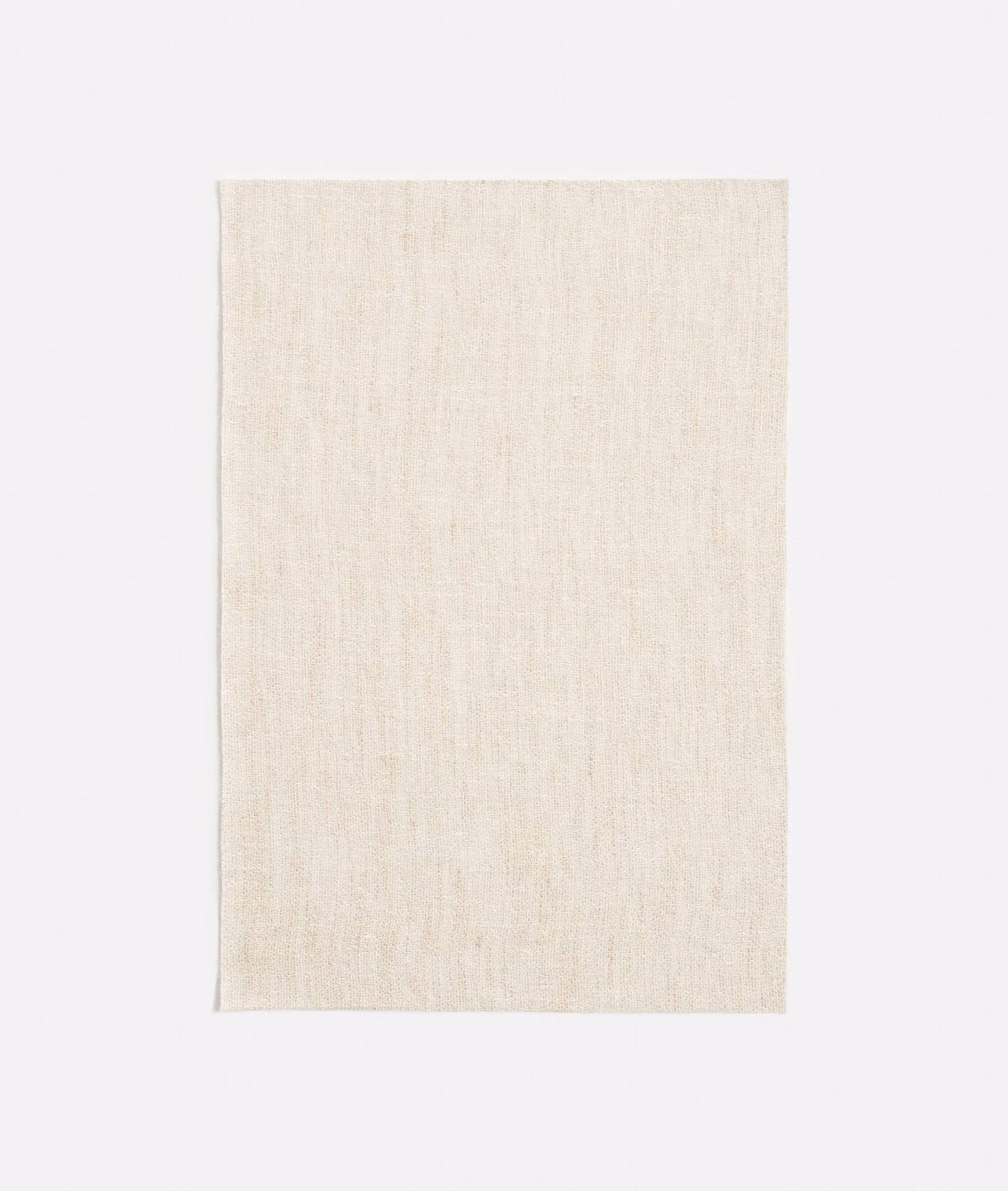 Warm ivory swatch with fine vertical linen-like slubs and a softly uneven weave