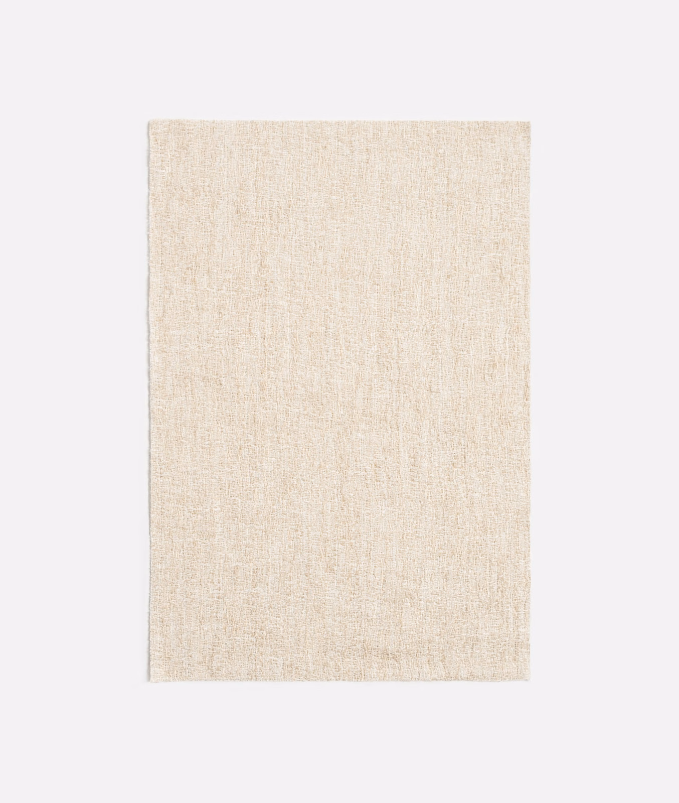 Pale ivory-beige woven swatch with fine vertical slub texture
