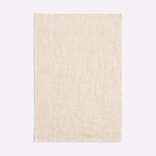 Pale ivory-beige woven swatch with fine vertical slub texture