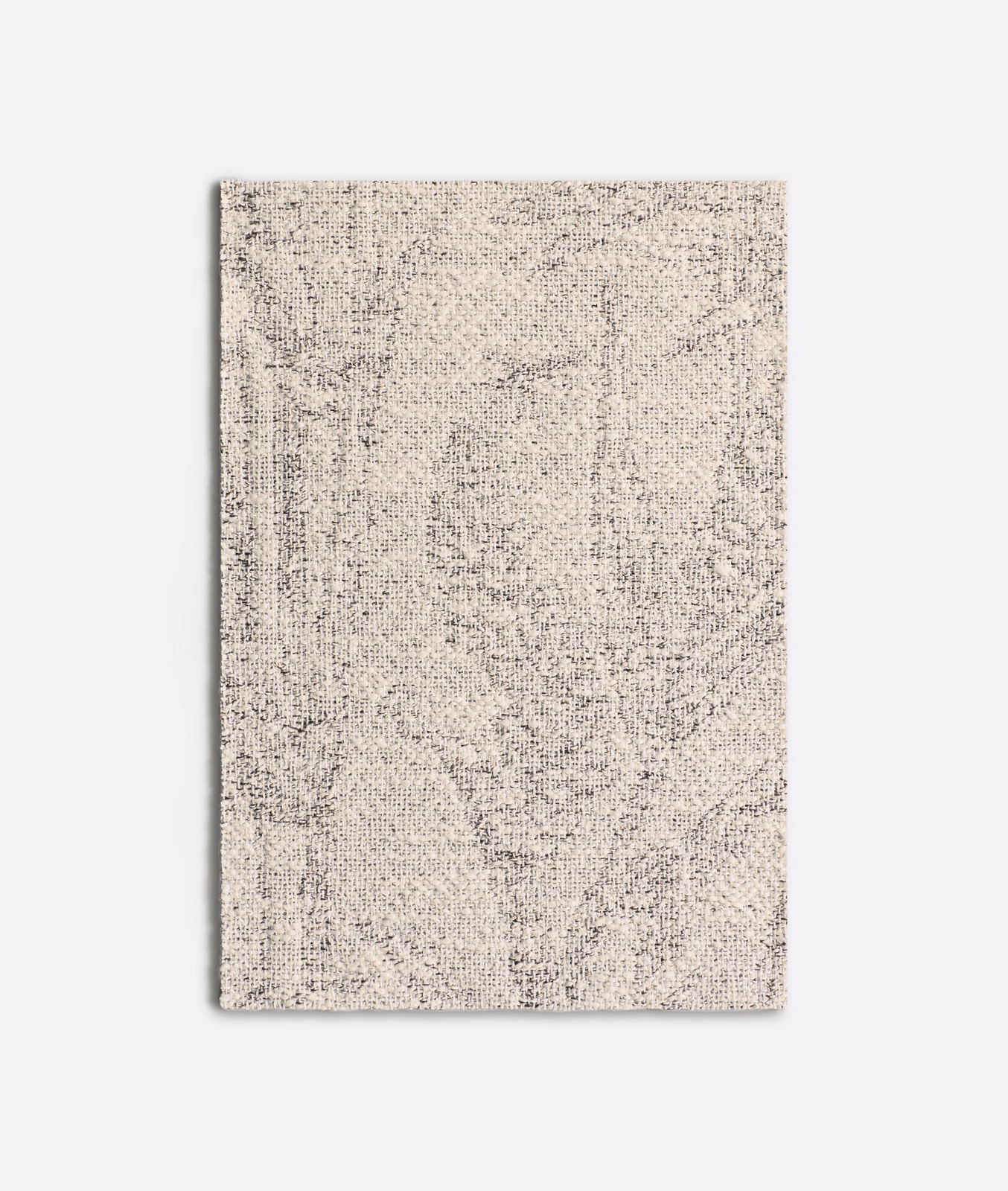 Pale graphite jacquard swatch with mottled abstract flecks and fine woven texture