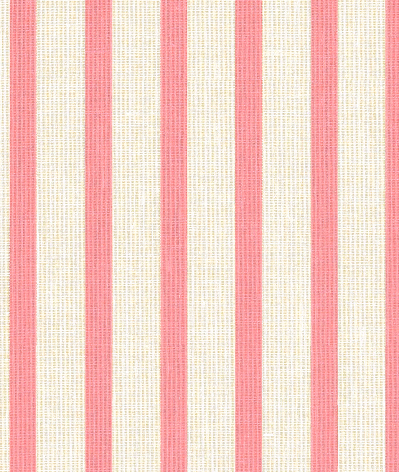 Cream textile with warm peonia-pink vertical stripes and a fine woven crosshatch