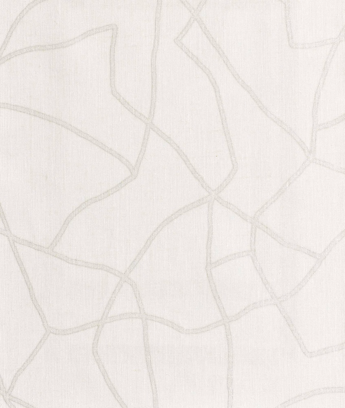 Ivory fabric with pale grey abstract lines and a fine vertical weave