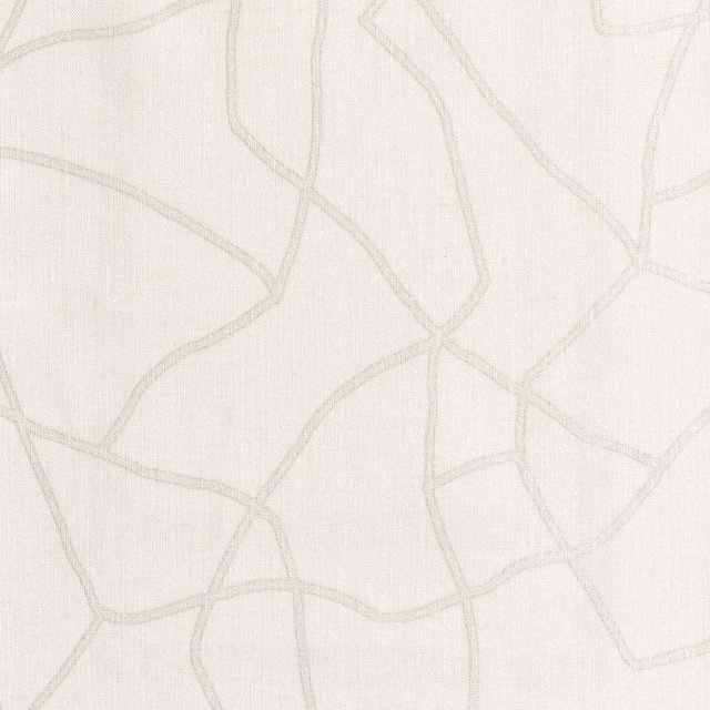 Ivory fabric with pale grey abstract lines and a fine vertical weave