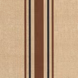 Sandy beige woven fabric with tobacco, charcoal and pale vertical stripes
