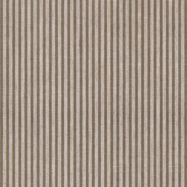 Warm Sabbia beige fabric with narrow cream and taupe vertical stripes