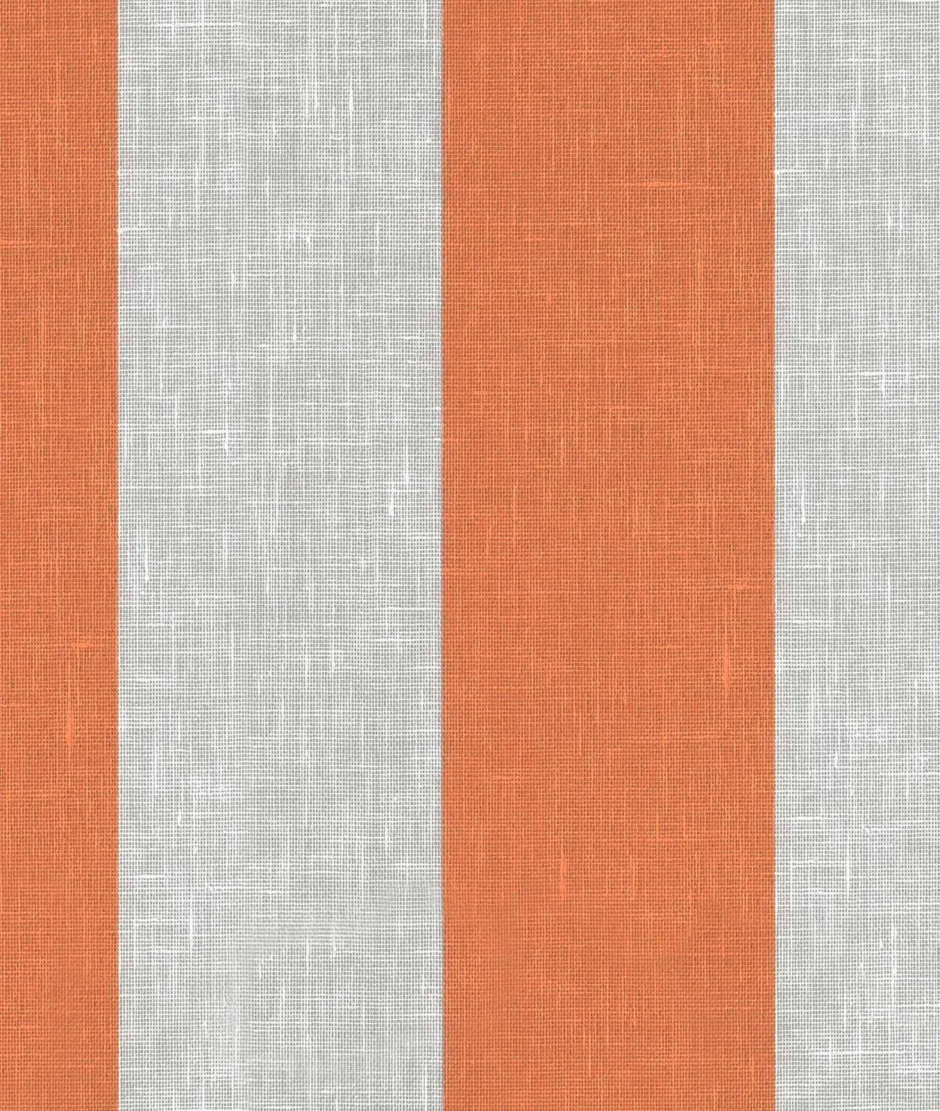 Burnt-orange and pale grey wide vertical stripes on a finely textured fabric