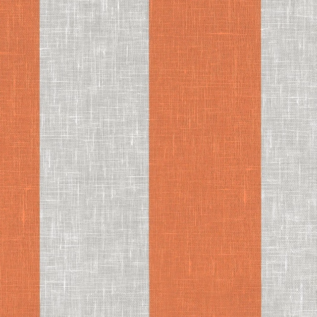 Burnt-orange and pale grey wide vertical stripes on a finely textured fabric