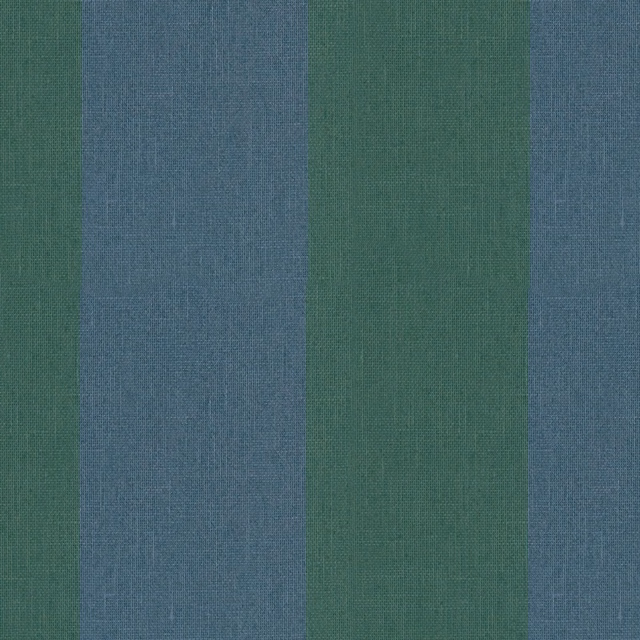 Muted teal, blue-grey and green vertical stripes with a fine woven texture