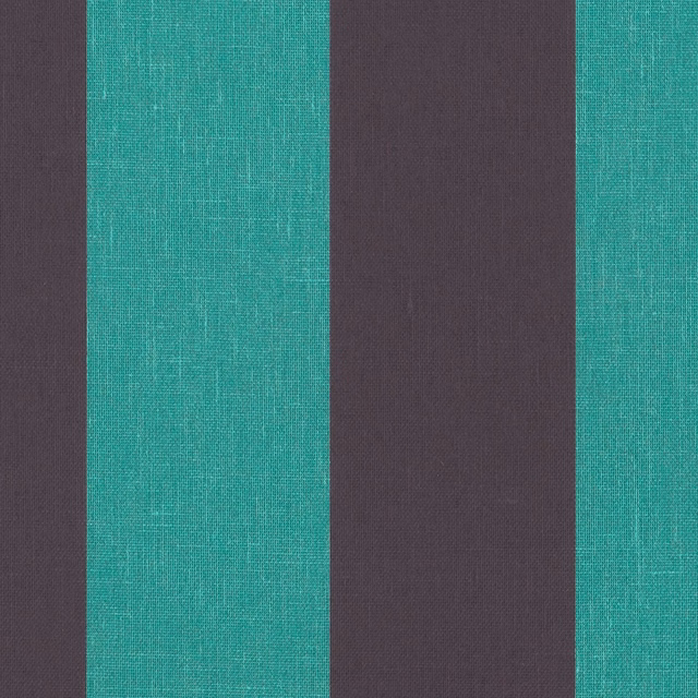 Turquoise and liquorice charcoal vertical stripes on a finely textured woven fabric
