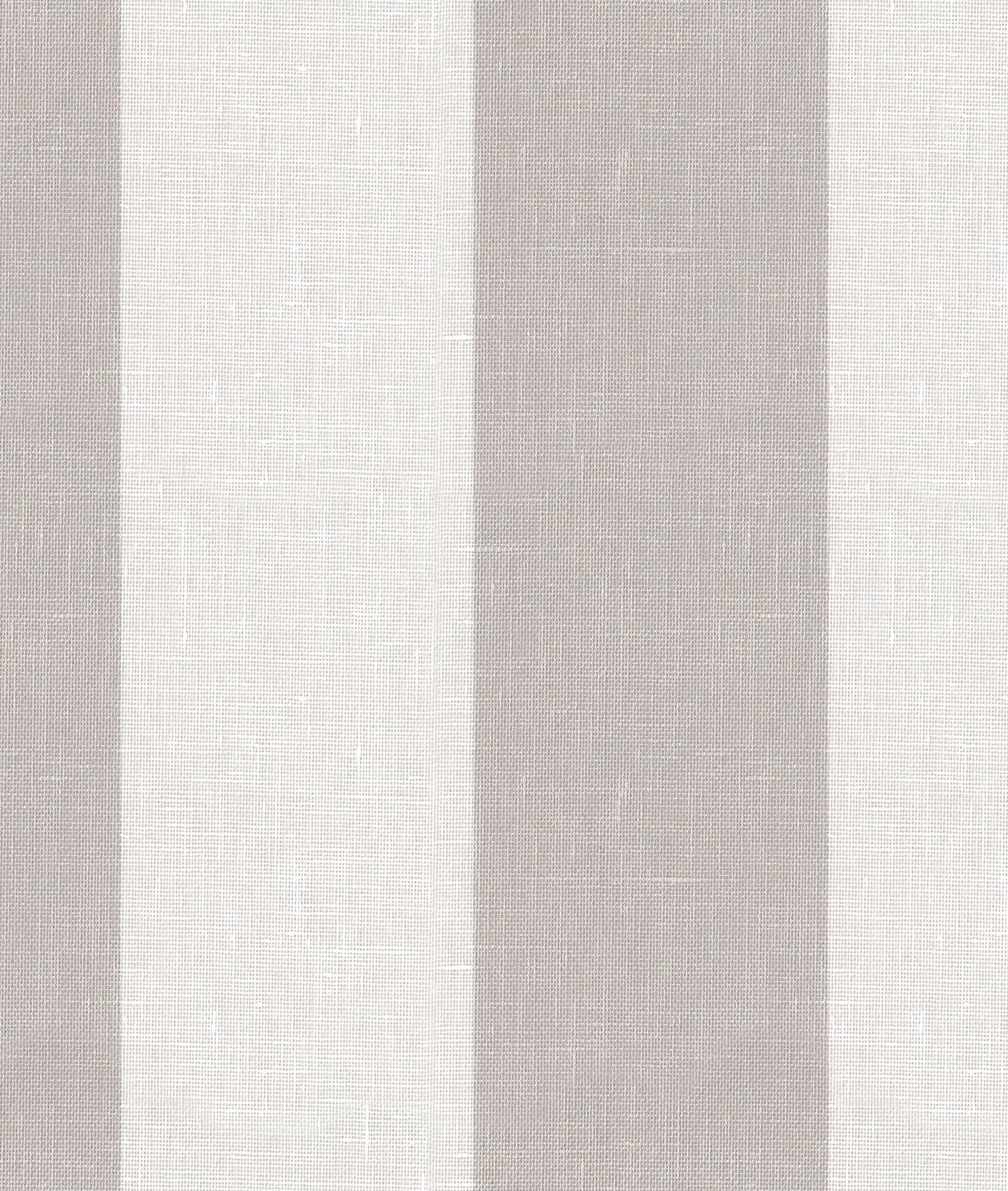 Chalk white and pale taupe broad-striped fabric with fine woven texture