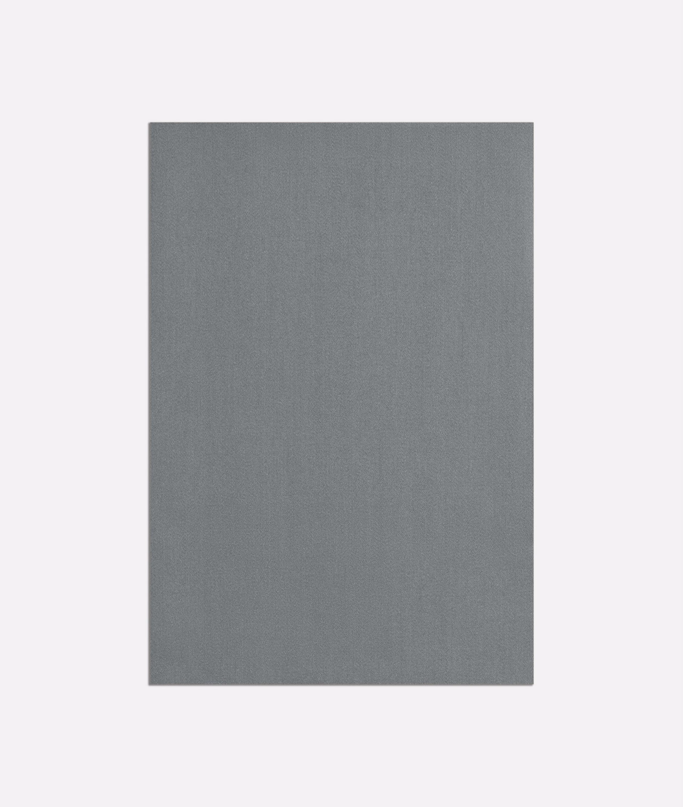 Cool mid-grey satin weave with a restrained vertical grain and soft sheen