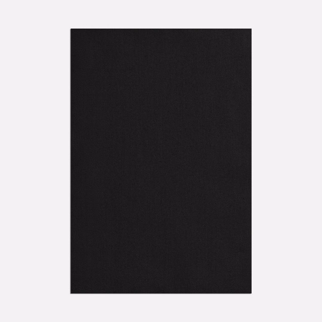 Deep charcoal-black satin swatch showing a fine, subtly vertical woven grain