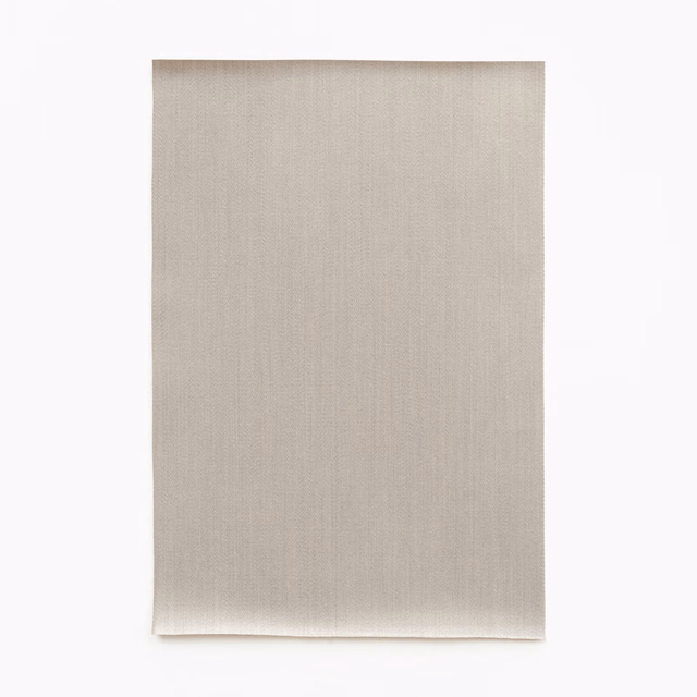 Pale tortora taupe textile with fine vertical striations and a soft satin sheen