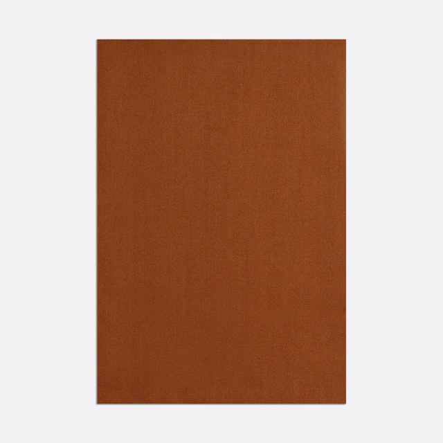 Deep terracotta satin with subtle vertical grain and a softly lustrous face
