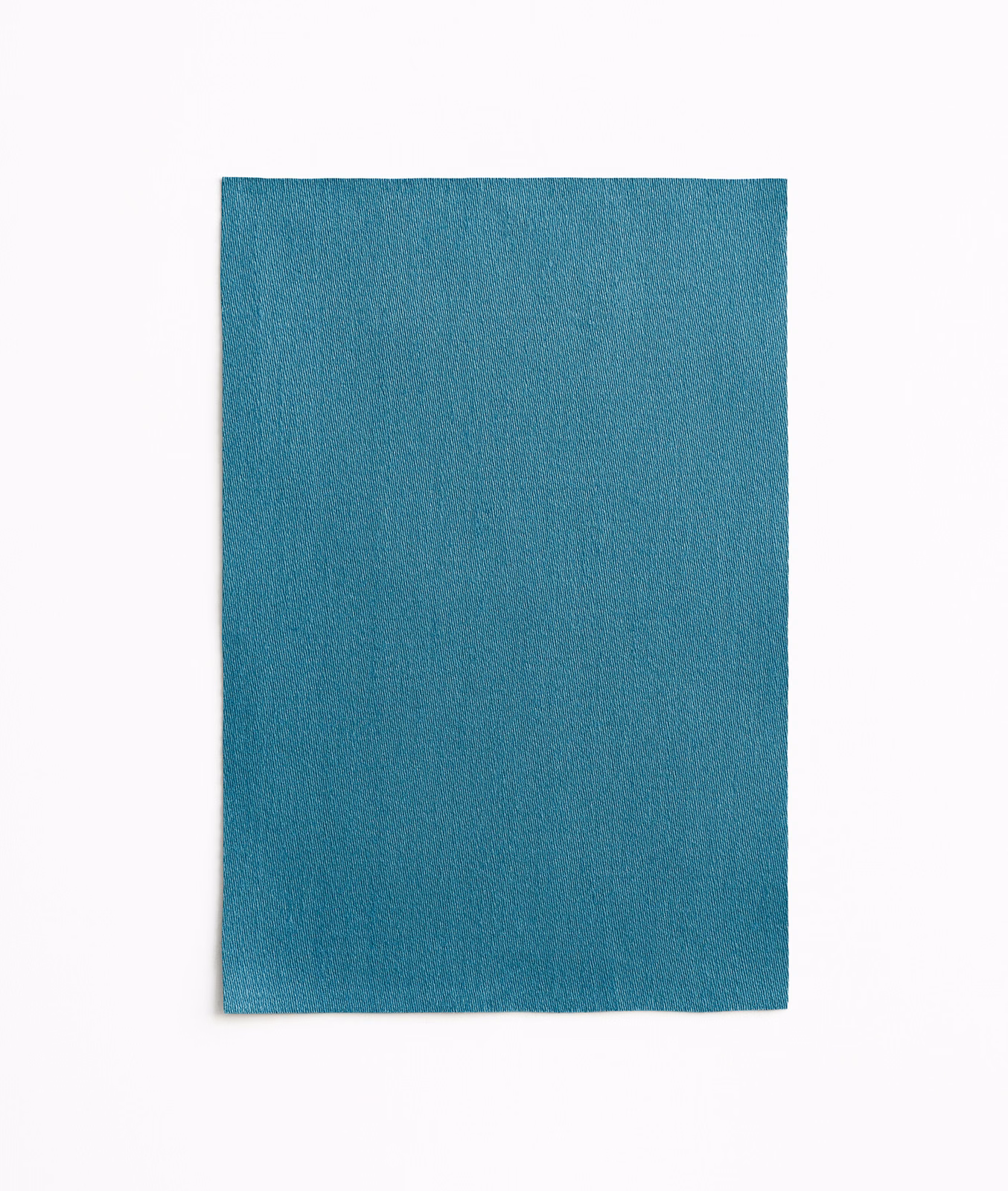 Deep teal-blue plain satin swatch with fine vertical weave and subtle sheen