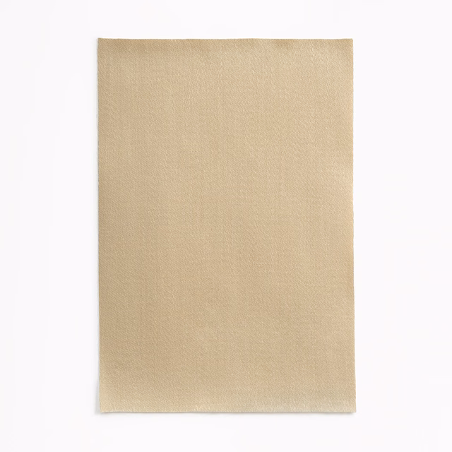 Warm oat-beige satin swatch showing a fine plain weave and soft sheen