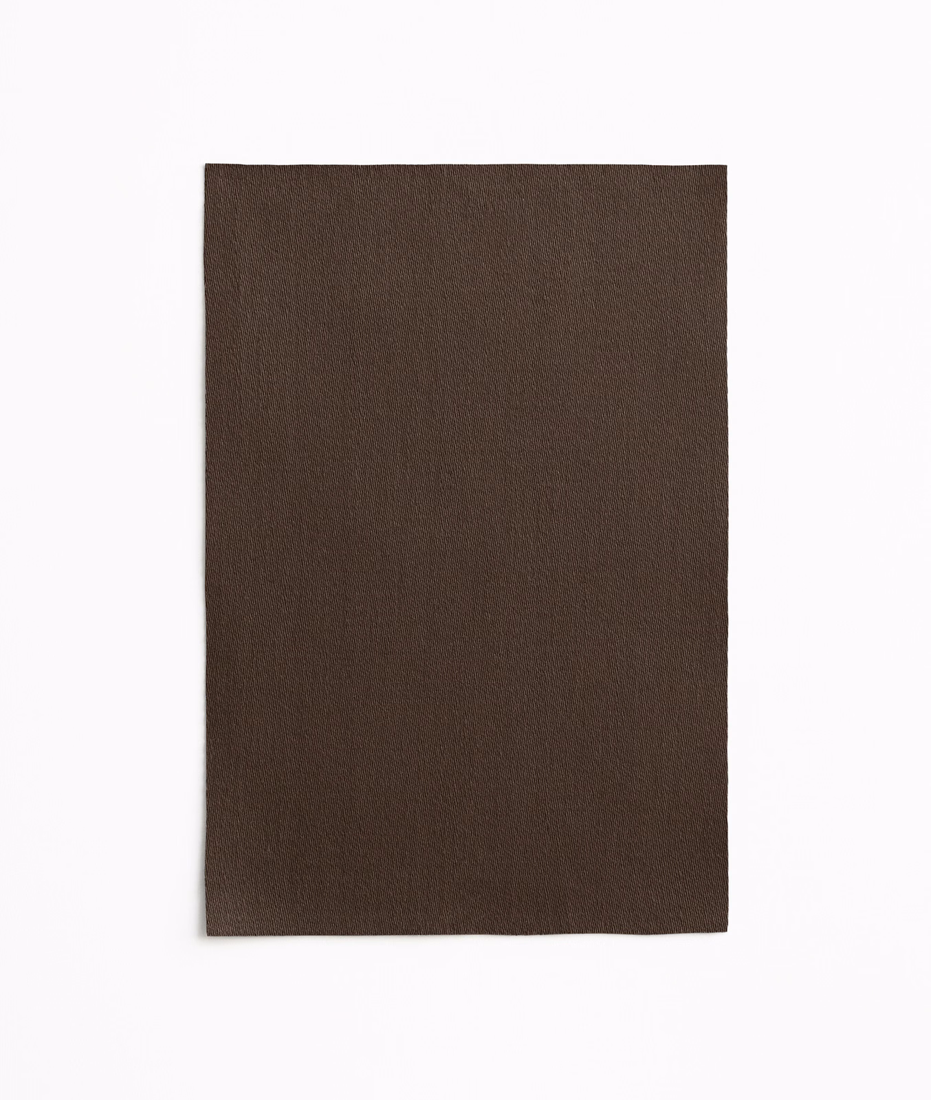 Dark chocolate brown satin swatch with fine vertical weave and subtle sheen