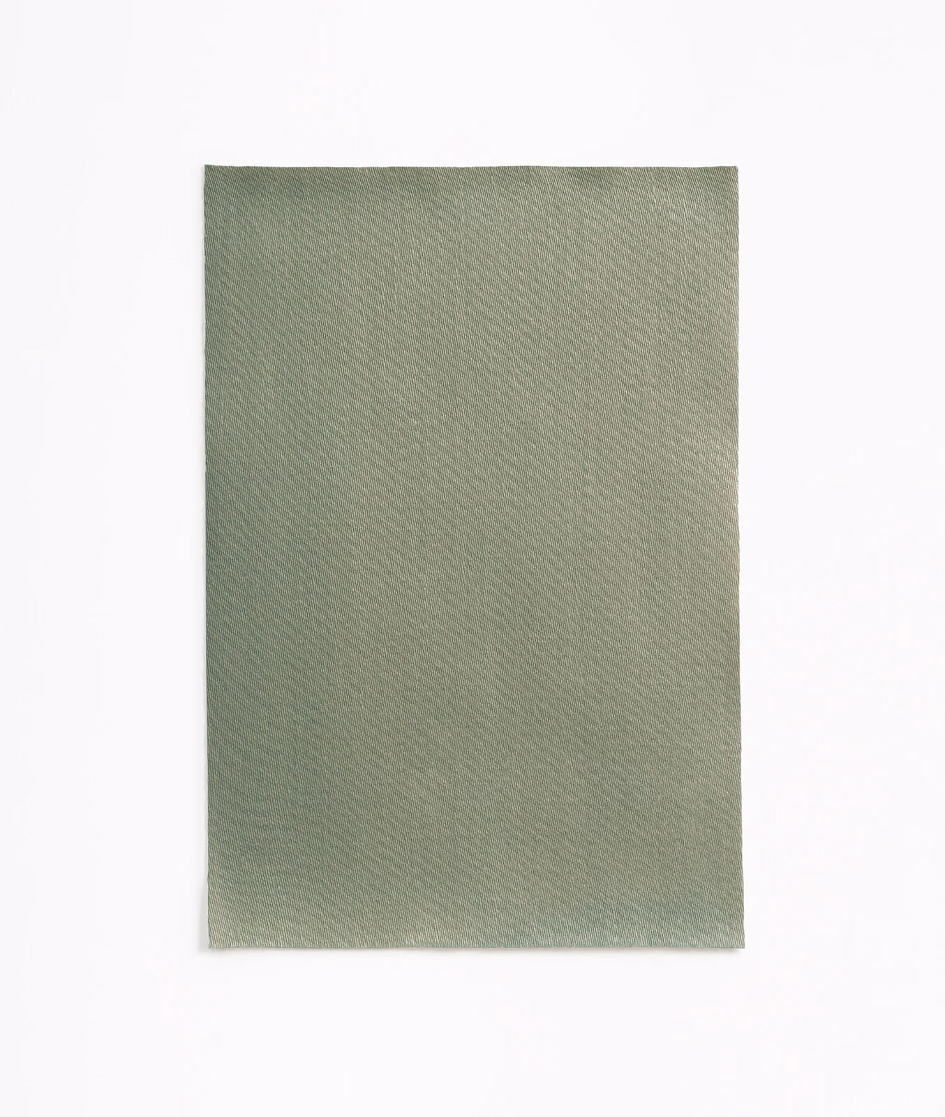 Muted loden-green satin swatch with a fine weave and soft sheen