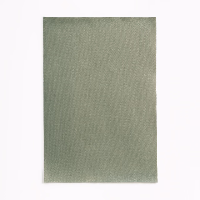Muted loden-green satin swatch with a fine weave and soft sheen