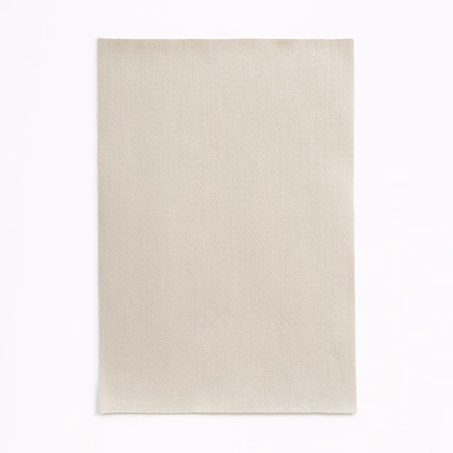 Warm mastice satin textile with a fine, softly lustrous ivory-beige surface