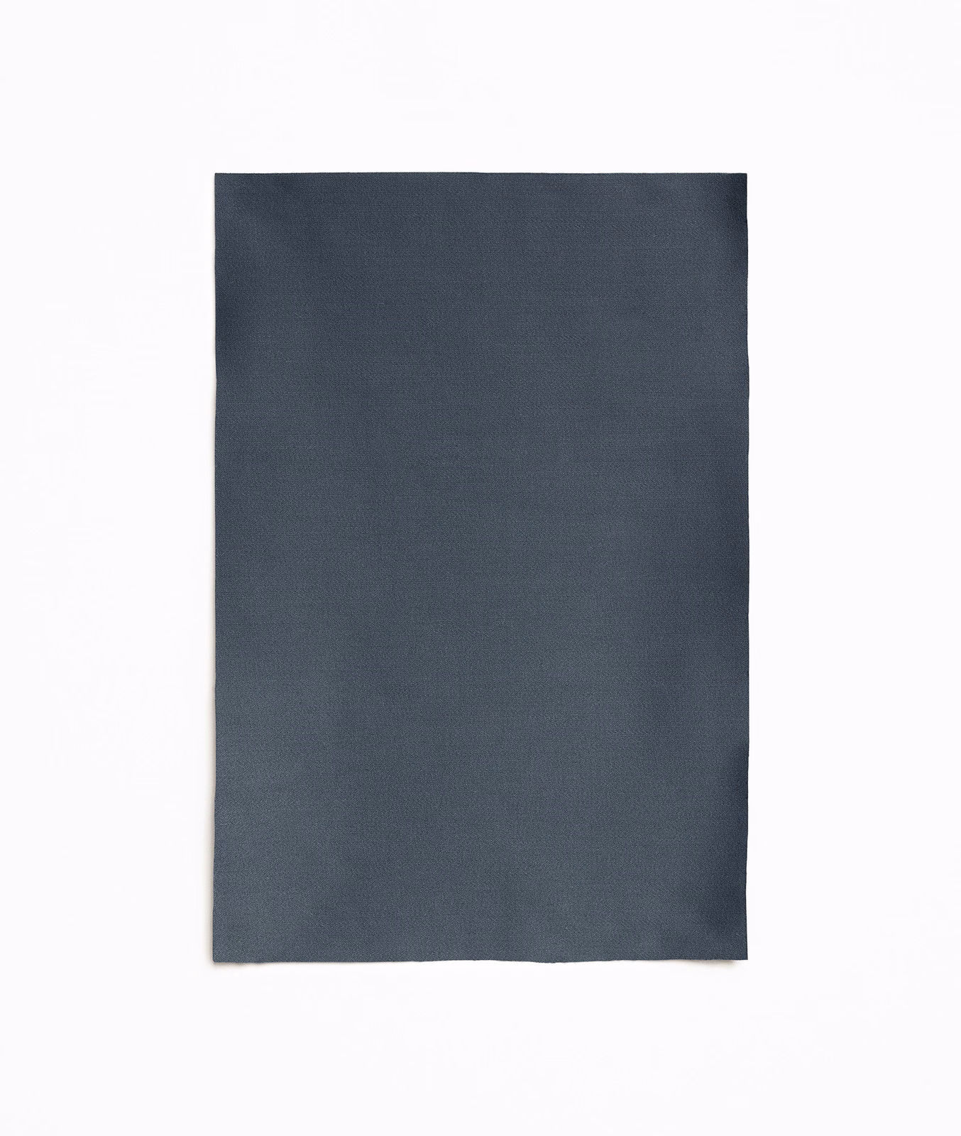 Deep slate blue-grey plain satin swatch with a fine woven texture and subtle sheen