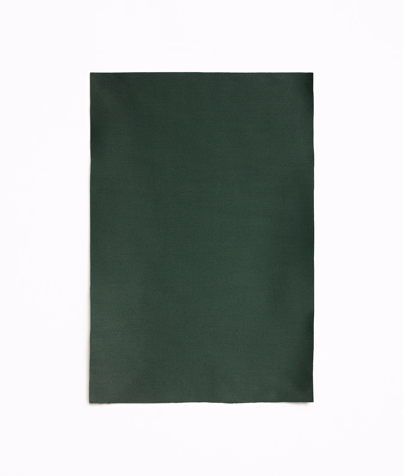 Deep forest-green satin swatch with a quiet sheen and fine woven texture