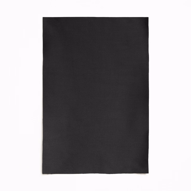 Near-black Gildo Nero satin with a subtly lustrous, fine woven surface