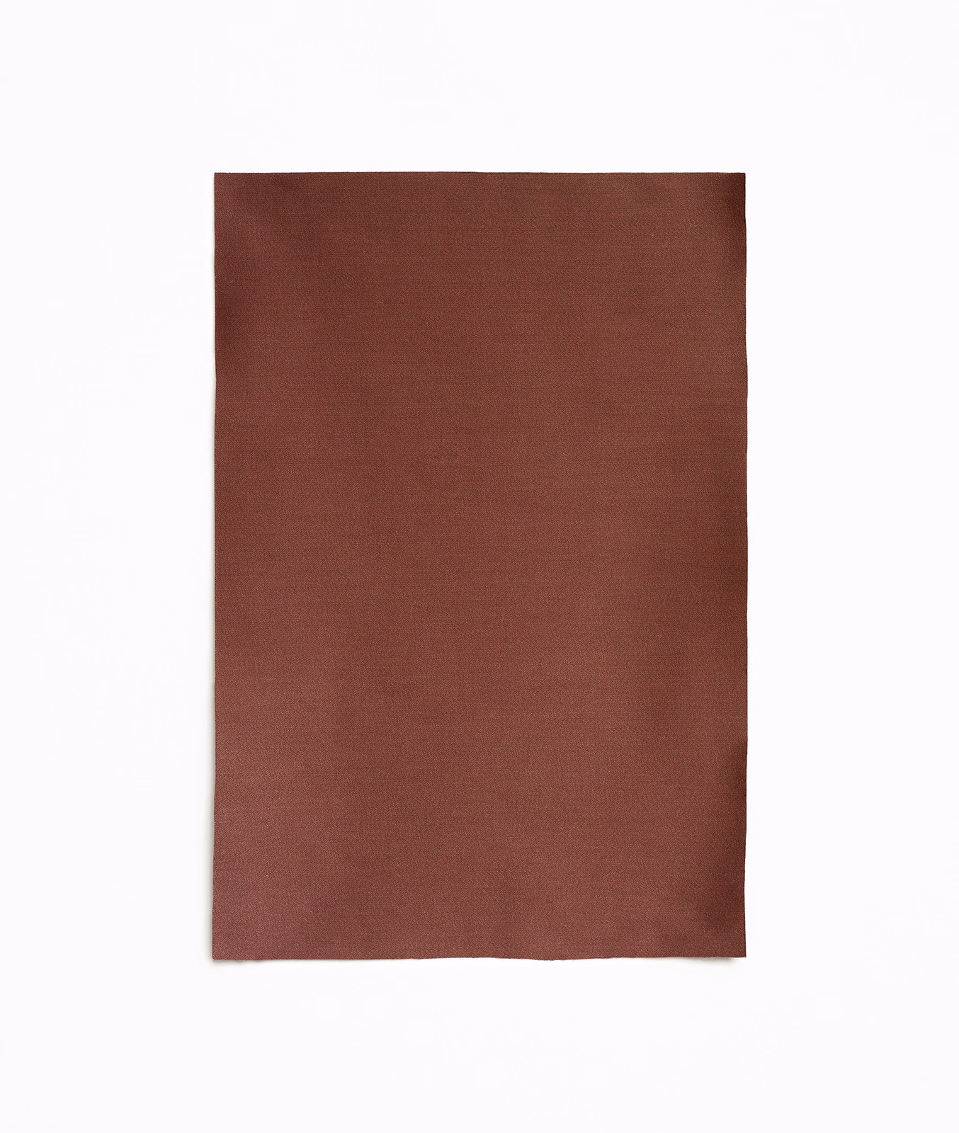 Muted brick-red satin swatch with a fine plain weave and subtle soft sheen
