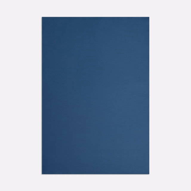 Deep denim-blue satin swatch with a smooth surface and subtle light-catching sheen