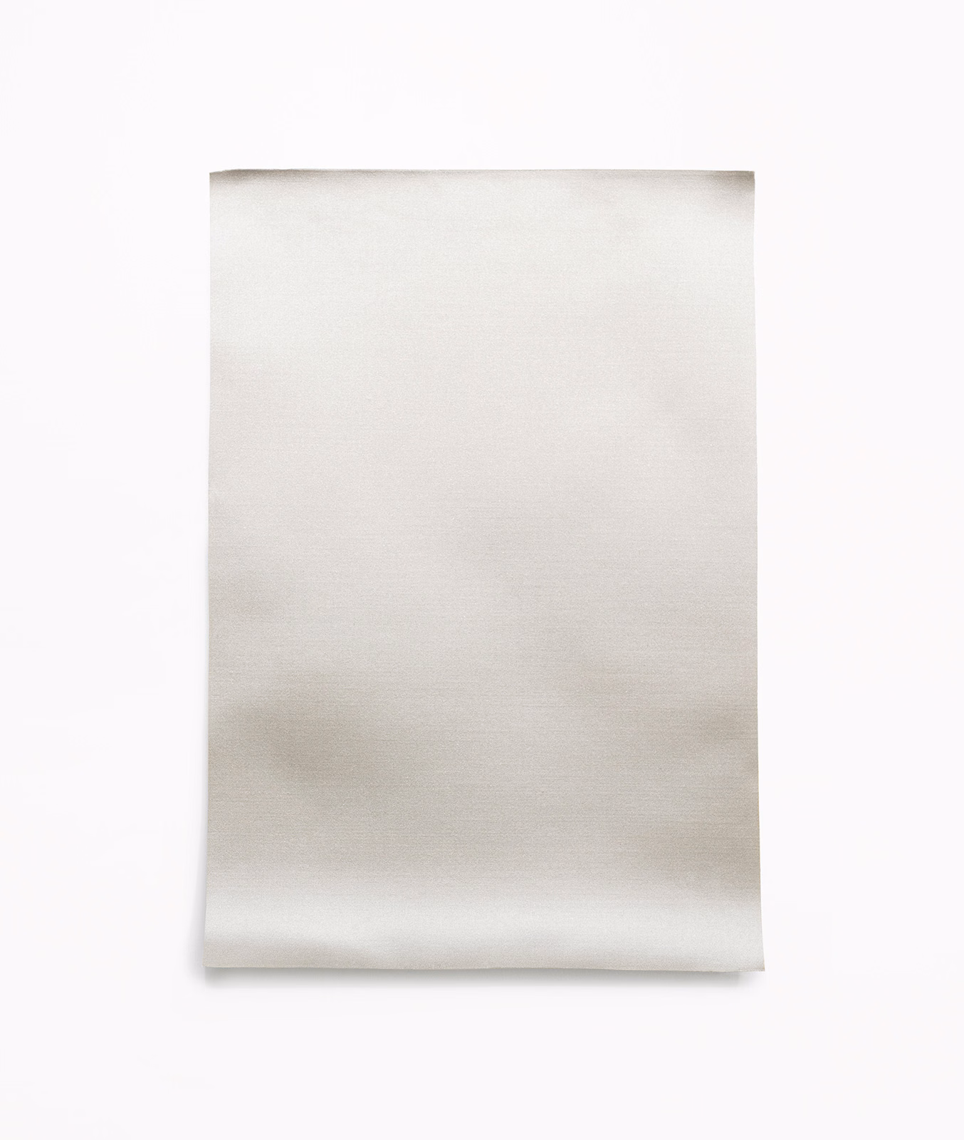 Pale broken-white satin swatch with soft horizontal sheen and fluid drape