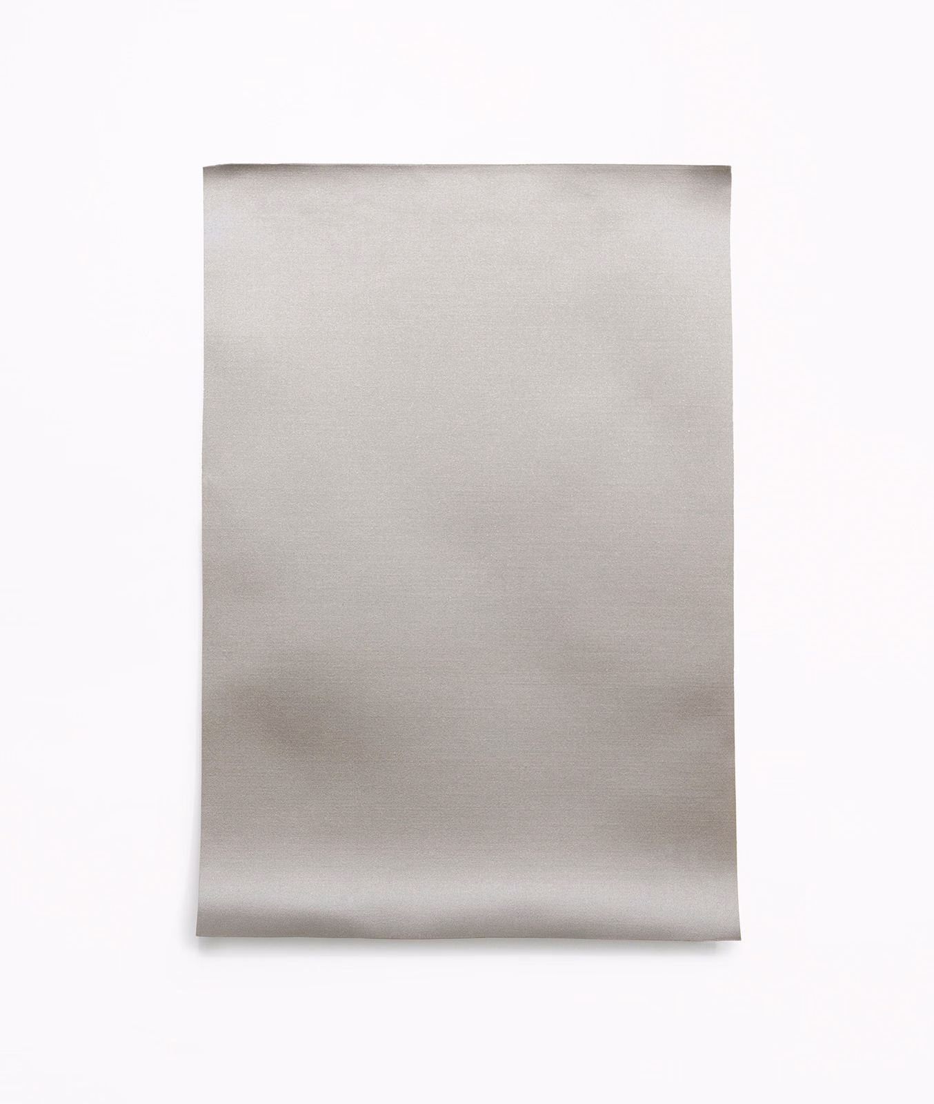 Pale silver-grey satin swatch with subtle horizontal texture and soft lustre