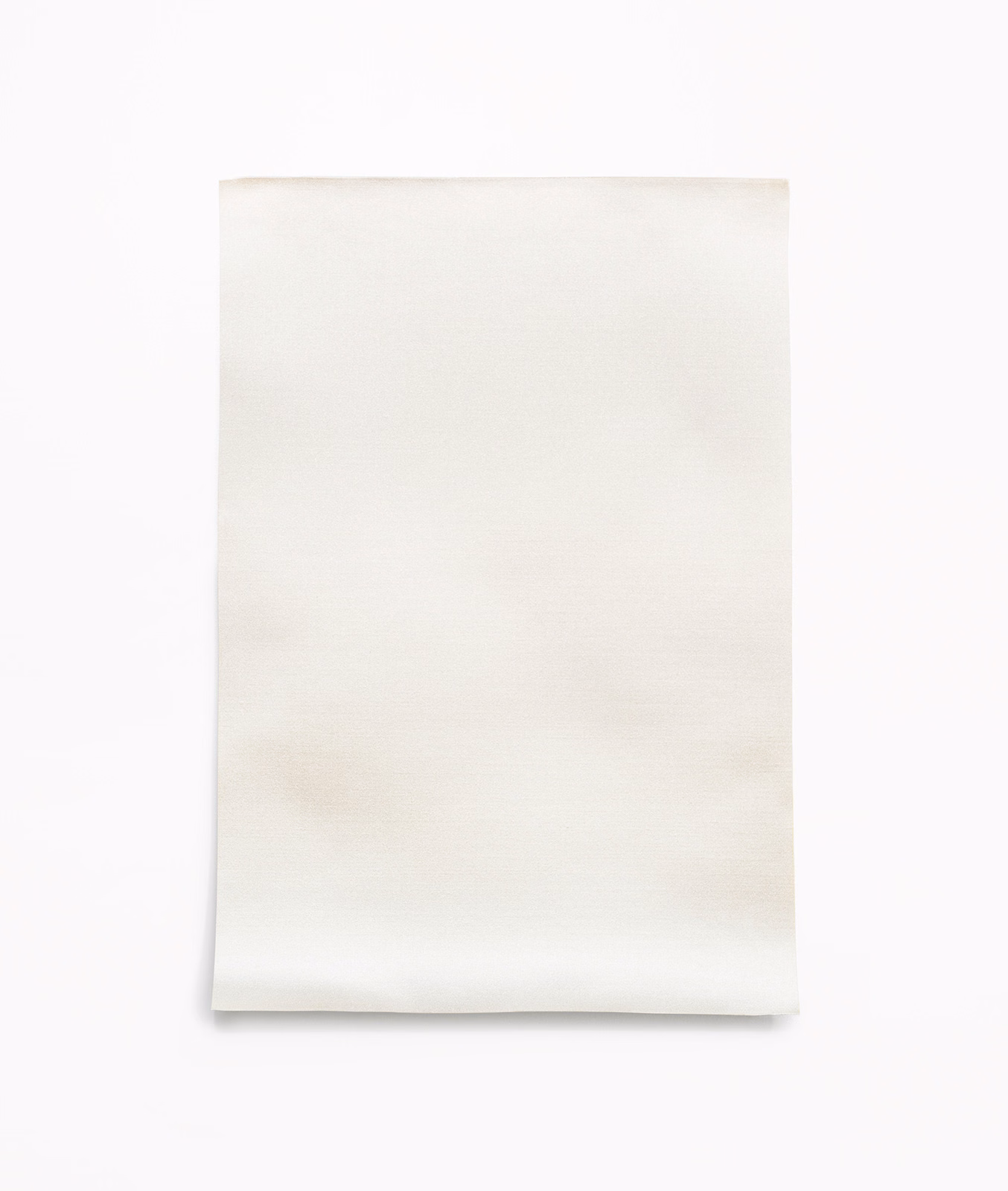Pale latte satin swatch with fine horizontal sheen and softly warm ivory shading