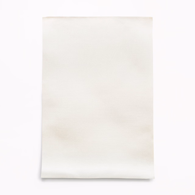 Pale latte satin swatch with fine horizontal sheen and softly warm ivory shading