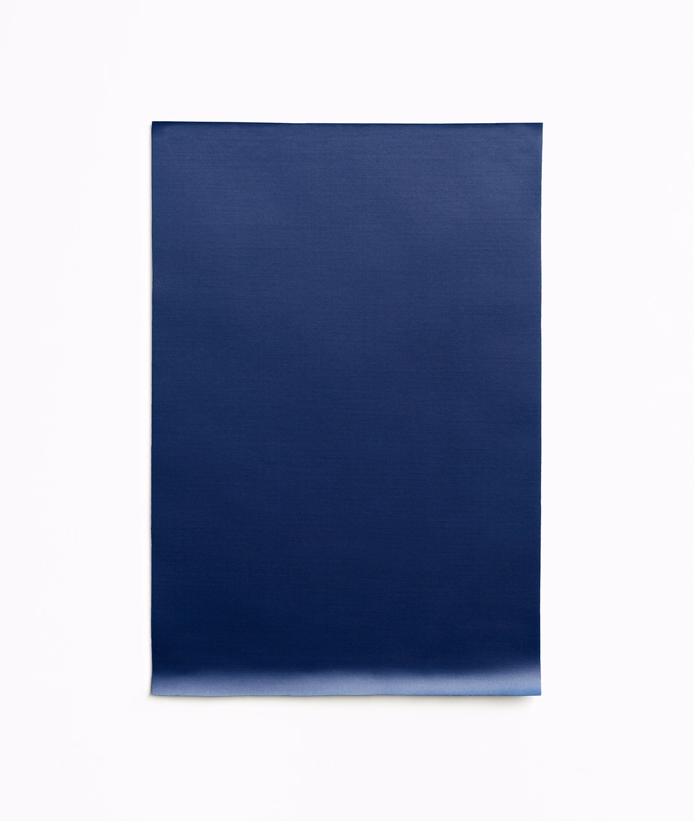 Deep marine-blue satin swatch with fine horizontal grain and soft reflective sheen