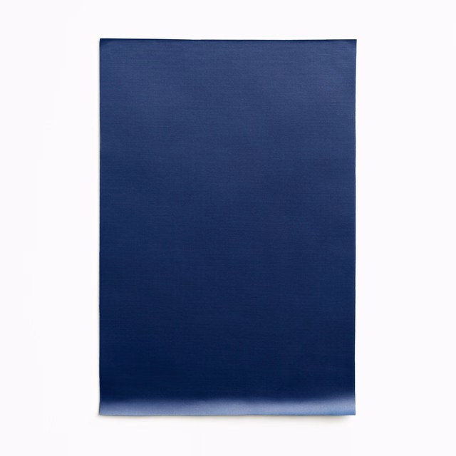 Deep marine-blue satin swatch with fine horizontal grain and soft reflective sheen