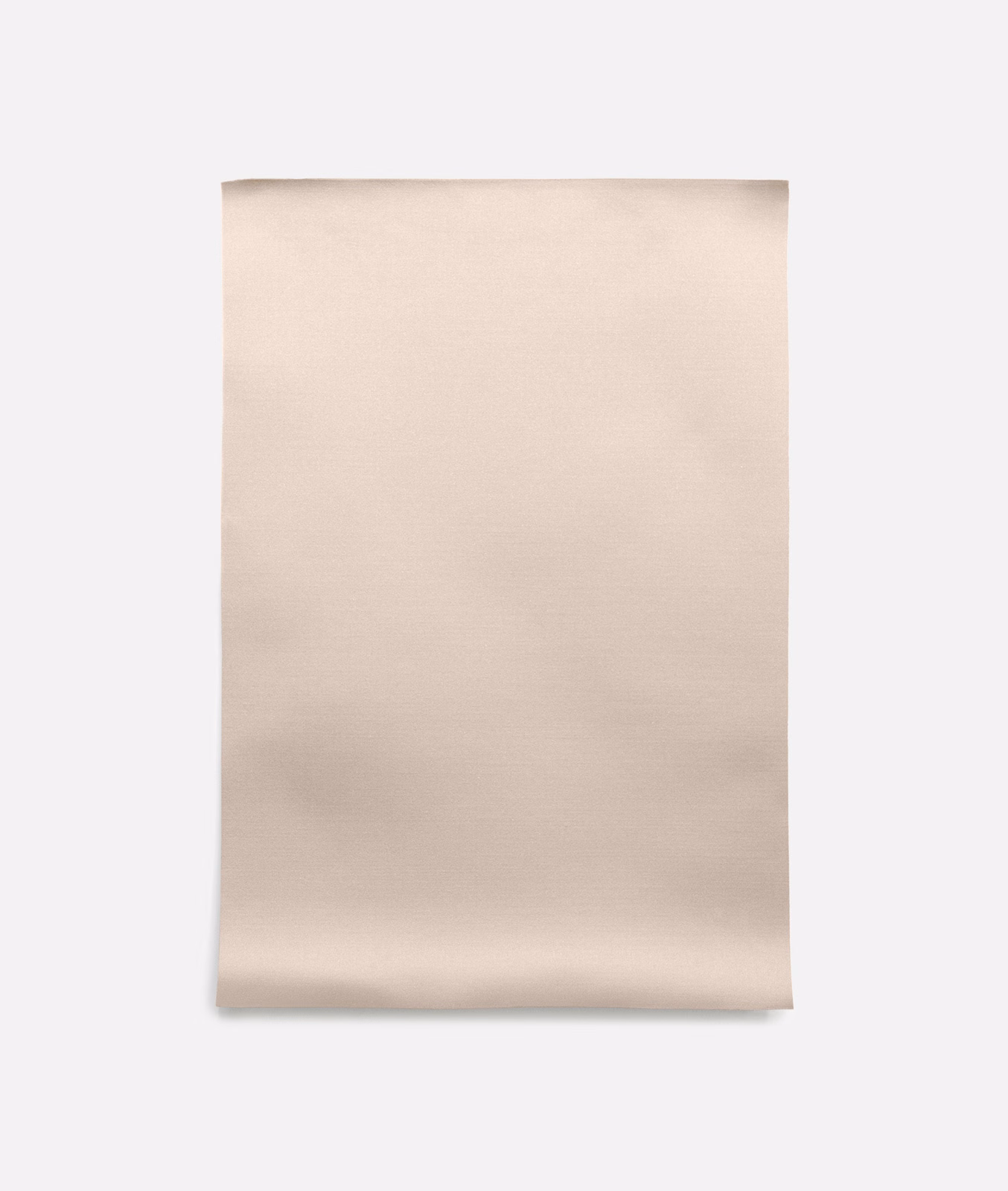 Pale blush-beige satin swatch with a smooth surface and soft horizontal sheen
