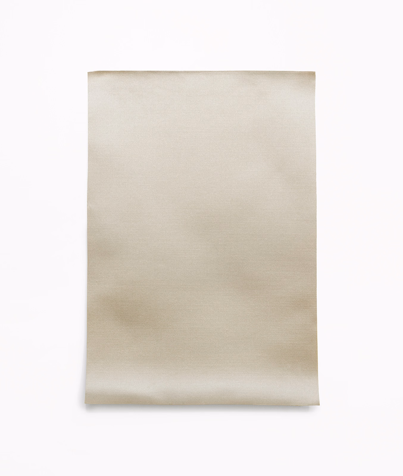 Pale sable satin swatch with subtle horizontal striations and gentle sheen
