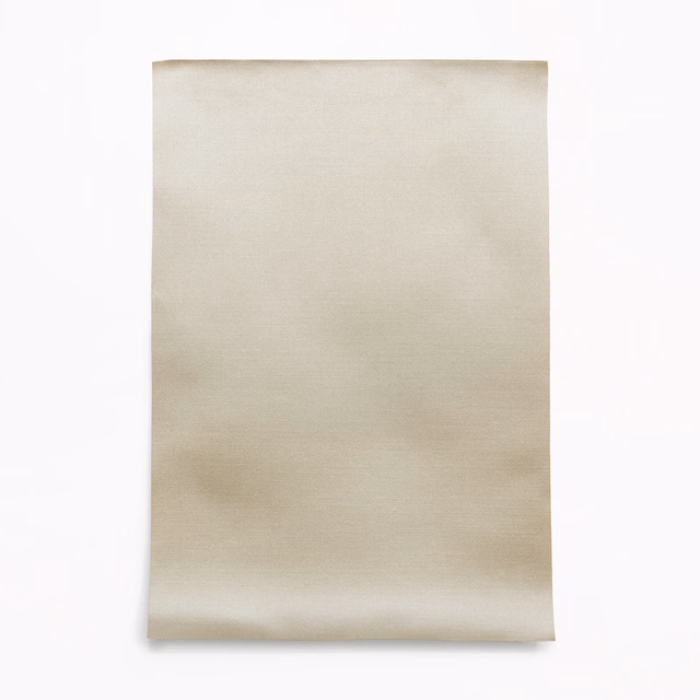 Pale sable satin swatch with subtle horizontal striations and gentle sheen