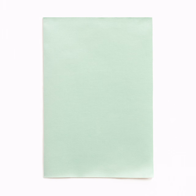 Pale mint-aqua satin swatch with a fine horizontal sheen