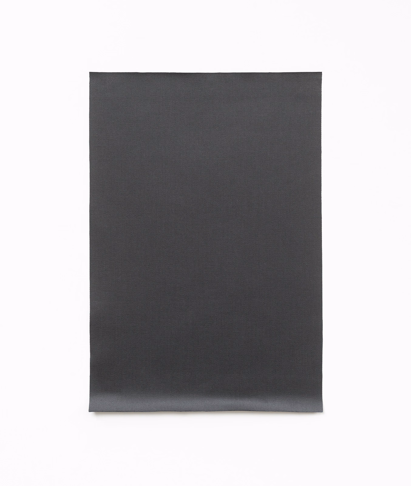Deep anthracite satin swatch showing a fine plain weave and subtle lower-edge sheen