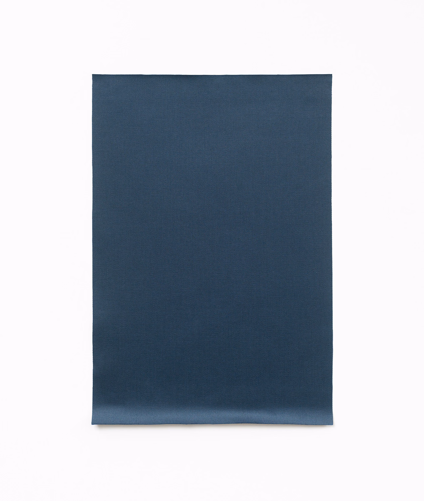 Deep denim-blue satin swatch with a smooth face and softly reflective surface