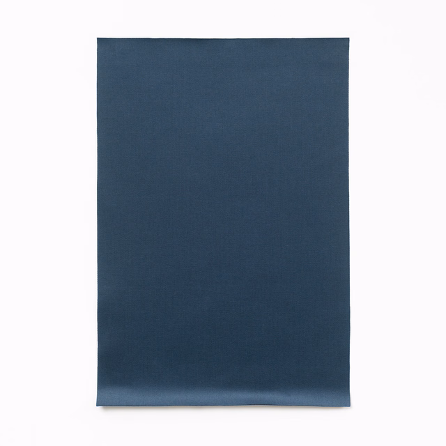 Deep denim-blue satin swatch with a smooth face and softly reflective surface