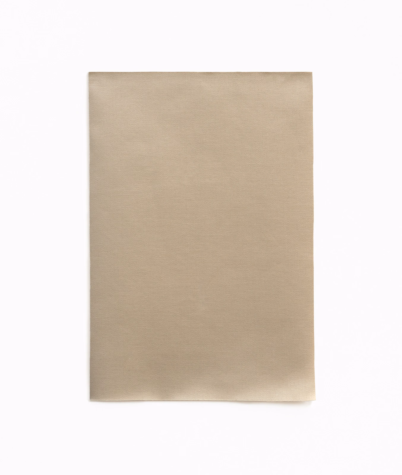 Warm taupe satin swatch with fine horizontal texture and a subtle directional sheen